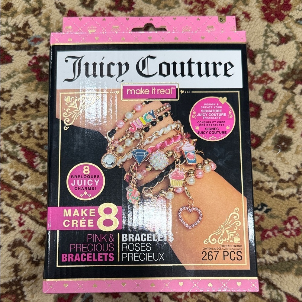 Juicy Couture Pink and Gold Charm Bracelet Set